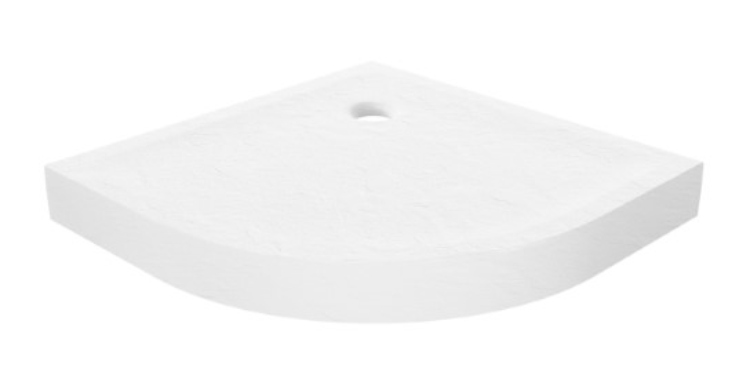 New Trendy Mild Stone Brodzik Akrylowy Półokrągły R55 80x80x11,5 Biały (B-0516)